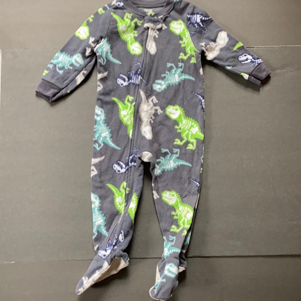 Carter's Just One You Dinosaur One Piece Foostie Pajamas Grey Size18 Mo